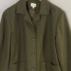 Neiman Marcus Vintage? Army Green Wool Shacket Jacket Coat Size 16